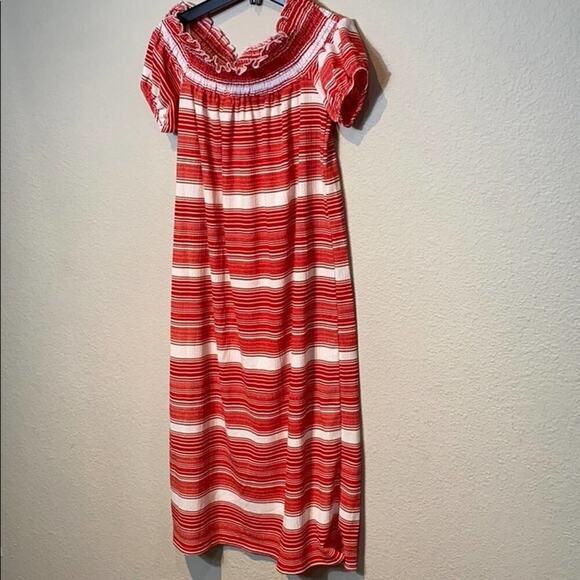 Zara Short Sleeve Striped Midi Dress - Picture 2 of 7